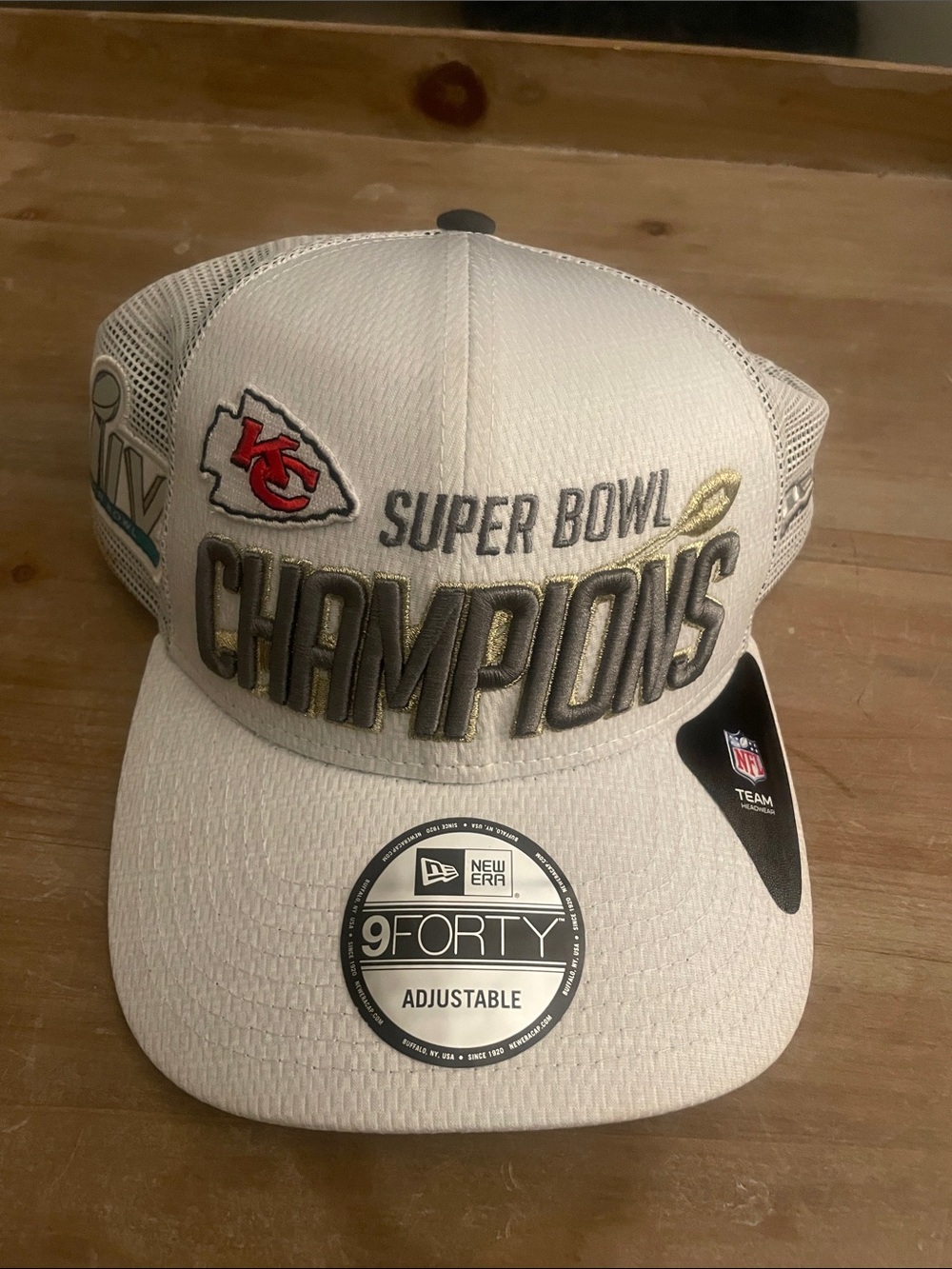 47 Brand White Kansas City Chiefs Super Bowl Champions Mesh Back Hat NFL
